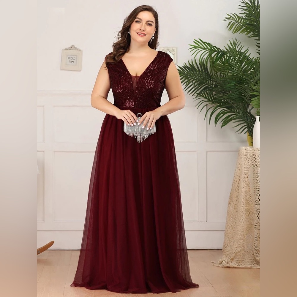 Ever Pretty Burgundy Maxi Dress